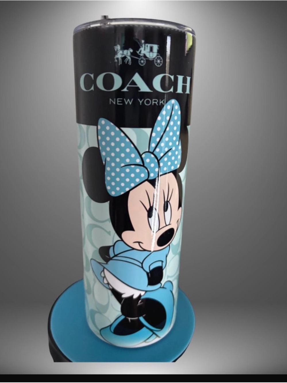Coach White Tumbler with Black Base